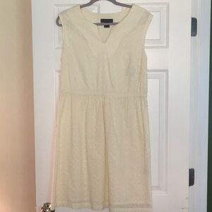 Jessica Howard Cream Color Sleeveless Eyelet Midi Dress